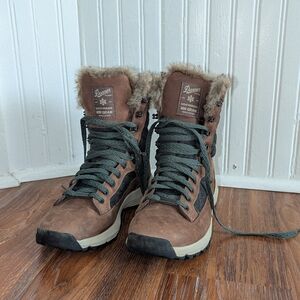 Danner Brown Winter Boots with Green Laces
